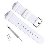 Women's Waterproof Natural Resin Replacement Watch Band for Casio BA-110 BA-111 BA-112 BGA-110 Baby-G Analog-Digital BGA-130 (White)