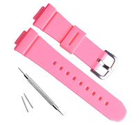 Women's Waterproof Natural Resin Replacement Watch Band for Casio BA-110 BA-111 BA-112 BGA-110 Baby-G Analog-Digital BGA-130 (Dark Pink)