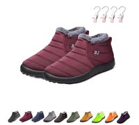 Women's Waterproof Orthopedic Warm Boots, Boojoy Winter Snow Boots, Anti-Slip Fur Lined Slip On Shoes for Women Men (Fuchsia, Adult, Women, 4.5, Numeric, UK Footwear Size System, Medium)
