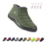 Women's Waterproof Orthopedic Warm Boots, Boojoy Winter Snow Boots, Anti-Slip Fur Lined Slip On Shoes for Women Men (Dark Green, Adult, Women, 5.5, Numeric, UK Footwear Size System, Medium)