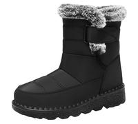 women's waterproof orthopedic warm boots Snow Boots Warm Fluffy Snug Faux Fur Lined Rubber Folded Stitched Sole Ski Comfortable Lace Up Anti Slip Walking Shoes Flat Soft Sole womens snow size 7