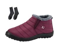 Women's Waterproof Orthopedic Warm Boots, Snow Hiking Boots for Winter, Non-Slip Sole Includes Men's Sizes (Maroon, One Size, Adult, Women, 10.5, Numeric, UK Footwear Size System, Medium)