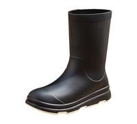 Women's Waterproof Rain Boots Ladies Wellies - Slip-Resistant Garden Shoes For Walking Dog, Hiking & Outdoor Activities - Lightweight Rubber Wet Weather Footwear (Dark Grey,4)