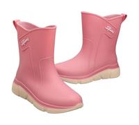 Women's Waterproof Shoes, Elegant Gardening Boots for Women, Solid Colour Leather Boots, Solid Colour, Garden Shoes, Rubber Boots, Eco-Friendly, Rubber, Trendy, Thigh-High Boots, Pink, 7 UK