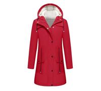 Women's Waterproof Ski Jackets Outdoor Hiking Walking Raincoat Jacket Lightweight Windproof Windbreaker Coats Hood Breathable Soft Coats Zip Up Pockets Button Ladies Functional Jackets Walking Camping