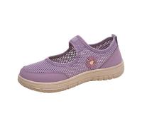 Womens Waterproof Trainers Shoes for Swollen Feet Women Flat Colorblocking Board Shoes Women's Athletic Casual Orthopedic Tennis Trainers Lightweight Non Slip Wedge Women's Shoe Purple 4.5