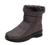 Women's Waterproof Winter Boots Warm Ankle Boots Winter Snow Depth Lined Short Shaft Boots Non-Slip Slip-On Boots Comfortable Women's Boots Platform Boots, gray, 8.5 UK