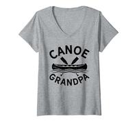 Womens Watersports Canoeing Kayaker Grandpa Canoe Grandpa V-Neck T-Shirt