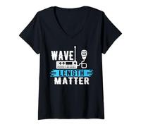 Women's Wave Length Matter Shortwave Radio Ham Transmitter V-Neck T-Shirt