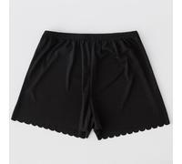 Women's Wavy Edge Swim Shorts Solid Quick Dry | for Soft polyester fabric, lightweight feel, wavy hem detail, casual for leisure look, vacation essential