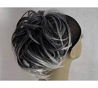 Women's Wavy Messy Synthetic Large Hairpiece Bun Scrunchies Scrunchy Hairdo Chignon Hair Extension Updo for Women (Grey and Black #1TGrey)