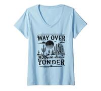 Womens Way Over Yonder V-Neck T-Shirt