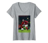Women's Wayne Rooney England V Australia World Cup Football 2003 V-Neck T-Shirt
