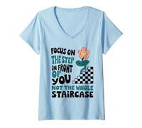 Womens WB Focus On The Step In Front Of You Inspiration Shirt V-Neck T-Shirt