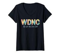 Womens WDNC Club We Do Not Care Club Matching Menopausal V-Neck T-Shirt
