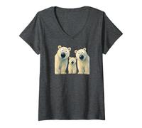 Womens We 3 Polar Bears V-Neck T-Shirt