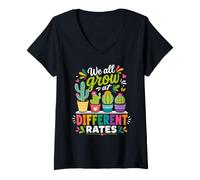 Women's We All Grow At Different Rates V-Neck T-Shirt