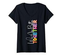 Womens We Are Better Together Colorful Artistic Style V-Neck T-Shirt