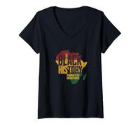 Women's We are Black History Proud Melanin Black Pride V-Neck T-Shirt
