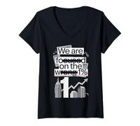 Women's We are Focused On The Wrong 1 Percent Anti Billionaire Class V-Neck T-Shirt