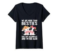 Womens We Are More Than Besties Accomplice Alibi V-Neck T-Shirt