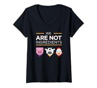 Women's We are Not Ingredients Vegan Animal Rights V-Neck T-Shirt