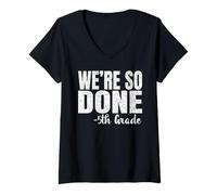 Womens We are So Done 5th Grade Shirt Graduation 2025 Fifth Grade V-Neck T-Shirt