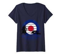 Womens We Are the Mods Brighton '64 Scooter RAF Roundel V-Neck T-Shirt