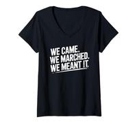 Womens We Came We Marched Protest Human Rights Unity V-Neck T-Shirt