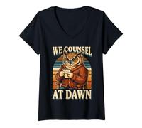 Women's We Counsel At Dawn Owl Counselor V-Neck T-Shirt