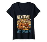 Women's We Counsel At Dawn Owl Counselor V-Neck T-Shirt