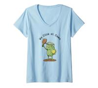 Women's We Dink at Dawn Funny Pickleball Frog Player V-Neck T-Shirt