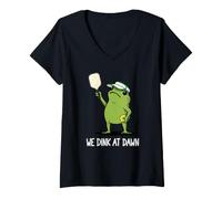 Women's We Dink At Dawn Pickleball V-Neck T-Shirt