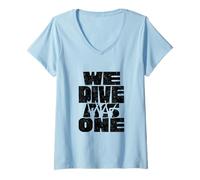 Women's We Dive As One Synchronized Swimming Synchro Swimmer V-Neck T-Shirt