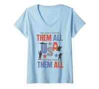 Womens We Don’t Know Them All But We Owe Them All USA Patriotic V-Neck T-Shirt