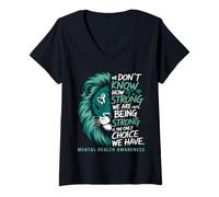 Womens We Don't Know How Strong We Are Until We Must Be Strong Lion V-Neck T-Shirt