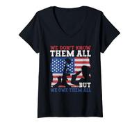 Women's We Don't Know Them All But We Owe Them All Veterans Day V-Neck T-Shirt