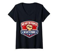 Women's We Got The People We Got The Power Labor Worker Union Labor V-Neck T-Shirt