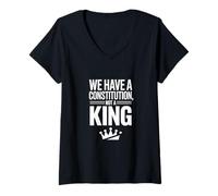 Women's We Have A Constitution Not A King Pro Democracy Political V-Neck T-Shirt