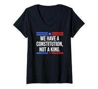 Womens We Have a Constitution Not a King US Resist No Kings Protest V-Neck T-Shirt