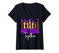 Womens We Rise Together V-Neck T-Shirt