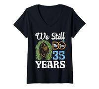 Women's We Still Do 35 Years Happy 35th Wedding Anniversary Couples V-Neck T-Shirt