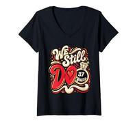 Women's We Still Do 37 Years Funny Couple 37th Wedding Anniversary V-Neck T-Shirt