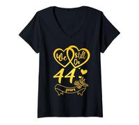 Womens We Still Do 44 Years Funny 44th Wedding Anniversary Couple V-Neck T-Shirt