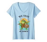 Women's We Test At Dawn Viking Frog Test Day Coordinator V-Neck T-Shirt