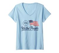 Women's We The People 1776 Flag V-Neck T-Shirt