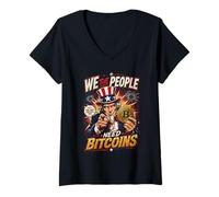 Women's We The People Bitcoin Patriot - Crypto V-Neck T-Shirt