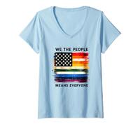 Womens We The People Means Everyone American Pride V-Neck T-Shirt