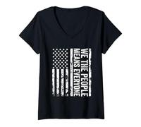 Womens We The People Means Everyone USA Constitution Political V-Neck T-Shirt