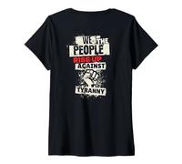 Womens We The People Rise Up Against Tyranny No Kings We Dissent V-Neck T-Shirt